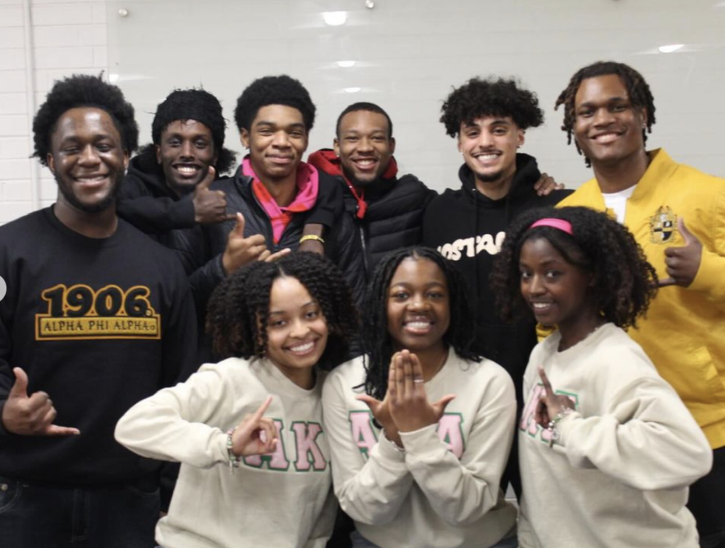 Picture of Alpha Phi Alpha Fraternity, Inc. and Alpha Kappa Alpha Sorority, Inc. members.